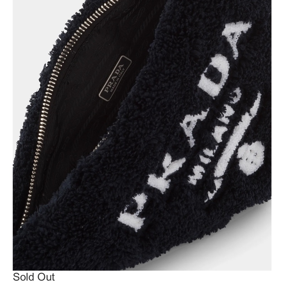 SOLD❗️EUC PRADA Spugna Triangle Pouch Faux-Fur Shoulder Bag - Picture 2 of 11